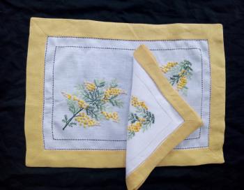Placemats linen  mimosa  yellow 