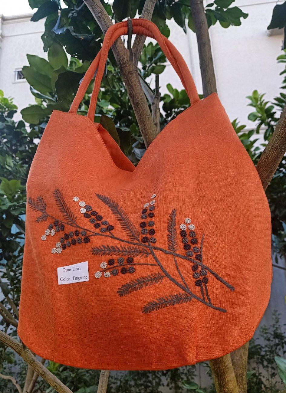 Hang Bags linen  color Tangerine 