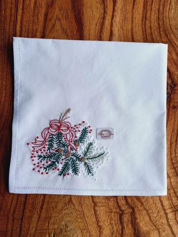 Napkin pine  bough ribon  noel 