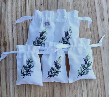 Gift bags cotton   frenh knot grey 
